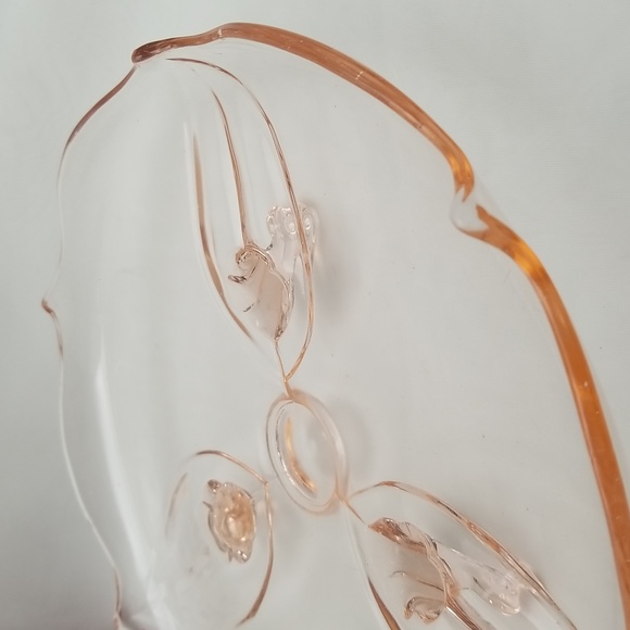 Lancaster Jubilee Pink Elegant Depression Era Three Footed Rimmed Serving Plate - Picture 11 of 16